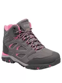 Image of Regatta Holcombe IEP Mid Junior Walking Boots - Grey/Pink, Size 5