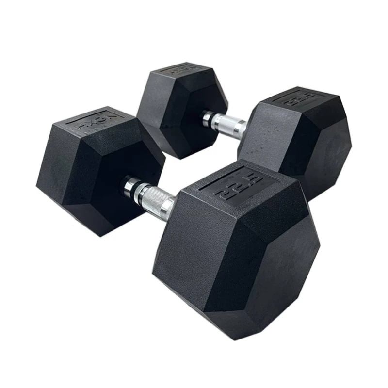Image of HXGN 2 x 22.5kg Pro Hex Dumbbells (Pair) in Black Unisex 22.5kg