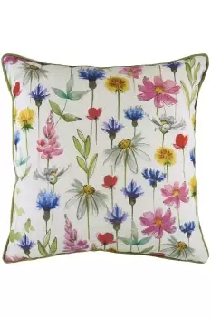 Image of Wild Flowers Sophia Hand-Painted Printed Watercolour Cushion