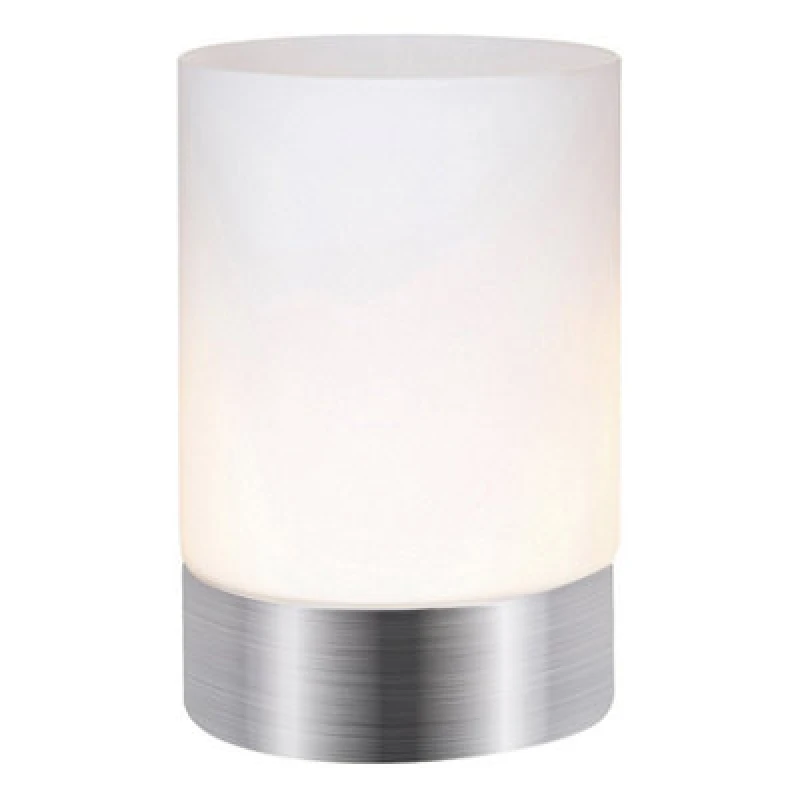 Image of Happy Homewares Contemporary Small Brushed Silver Touch Dimmable Table Lamp