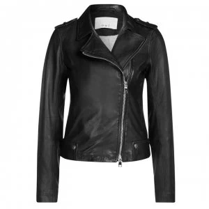 Image of Oui Leather Jacket - Black 9990