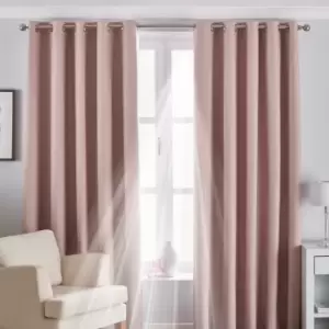 Image of Twilight Thermal Blackout Eyelet Curtains Blush, Blush / 168 x 183cm