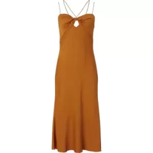 Image of Calvin Klein Micro Strap Twist Slip Dress - Orange
