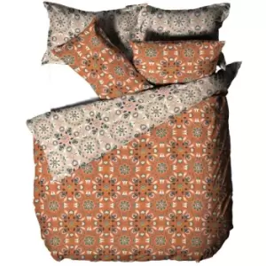 Image of Furn Folk Floral Duvet Cover Set (Single) (Orange) - Orange