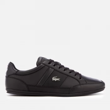 Image of Lacoste Chaymon Leather Trainers - Black, Size 9, Men