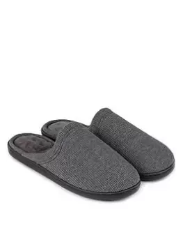 Image of TOTES Waffle Mule With 360 Comfort & Pillowstep Slipper - Dark Grey, Size 11, Men