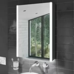 Image of Chrome Mirrored Wall Bathroom Cabinet with Lights and Shaver Socket 500 x 700mm - Mizar