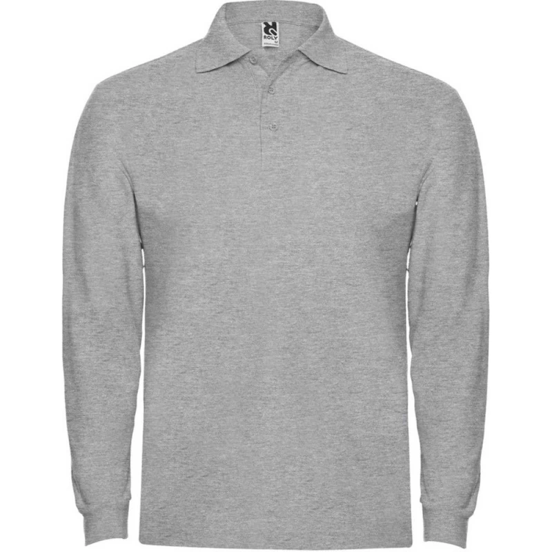 Image of ROLY ROLY Men Estrella Long-Sleeved Polo Shirt in Grey Size: Small Grey S Male 5063470828432