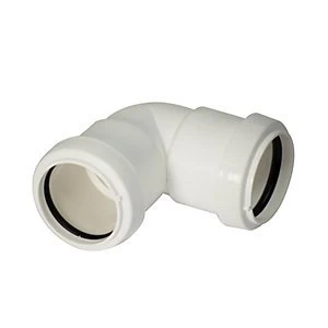 Image of FloPlast WP10W Push-Fit Waste 90 Deg Bend - White 32mm
