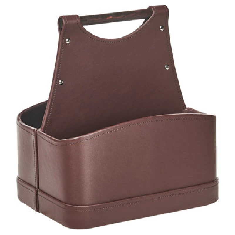 Image of Beliani Basket Uruk Faux Leather Brown