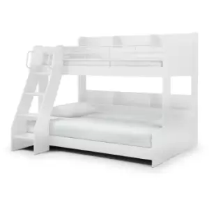 Image of Triple Sleeper Wood Bunk Bed With Shelves White - Minerva