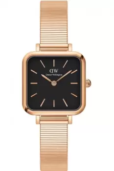 Image of Unisex Daniel Wellington Quadro Studio 22 X 22 Rose Hold Black Dial Watch DW00100518