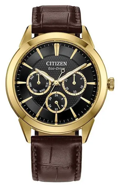 Image of Citizen BU2112-06E Mens Eco-Drive (40mm) Black Dial / Brown Watch