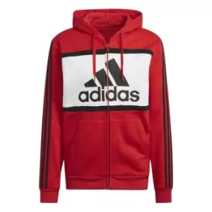 Image of adidas Full Zip Hoodie Mens - Red