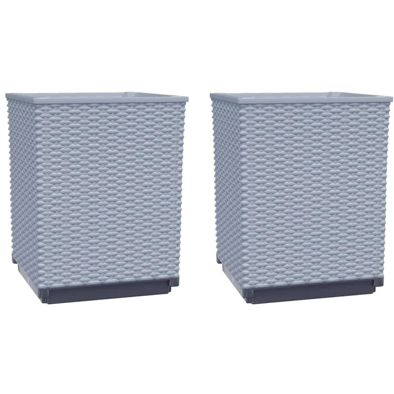 Image of VIDAXL Planters 2 pcs Light Grey 30x30x37cm Polypropylene Vidaxl 8720845772635