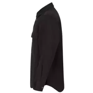 Image of Front Row Mens Cotton Drill Overshirt (M) (Black)