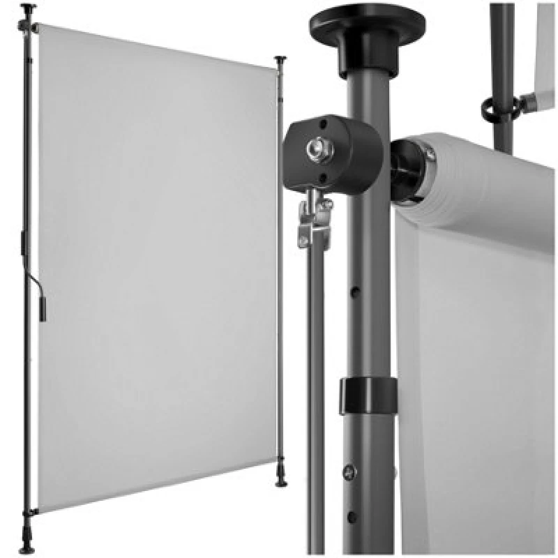 Image of Tectake Retractable Awning Taija - Tooless Installation, With Hand Crank, Retractable And Uv Blocking 100 X 310 Cm - Light Grey