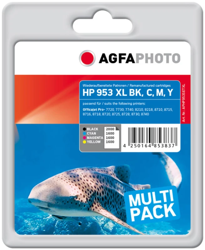 Image of AgfaPhoto APHP953SETXL toner cartridge 4 pc(s) Compatible Black. Cyan.