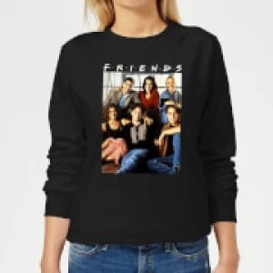 Image of Friends Vintage Character Shot Womens Sweatshirt - Black - M