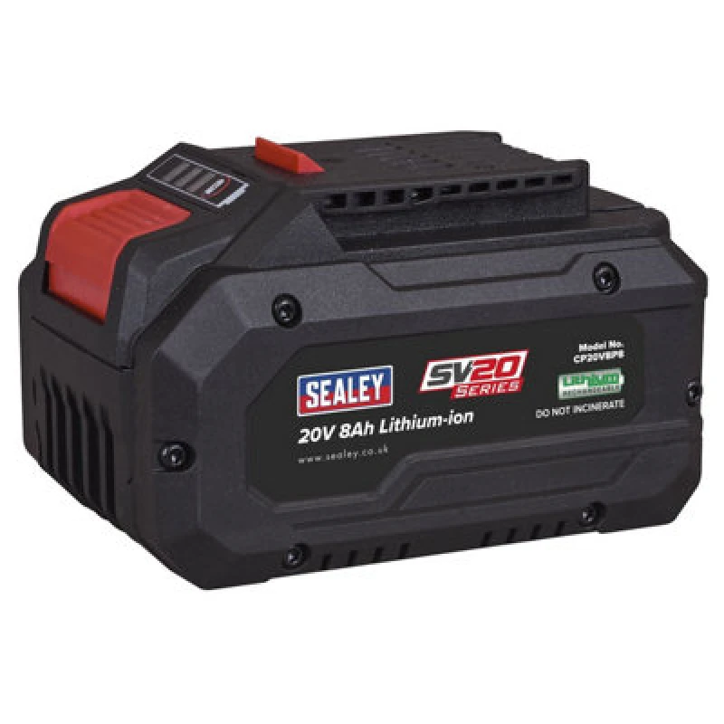 Image of Sealey CP20VBP8 20v SV20 Cordless Li-ion Power Tool Battery 8ah CP20VBP8 Battery Amp Hours: 8ah