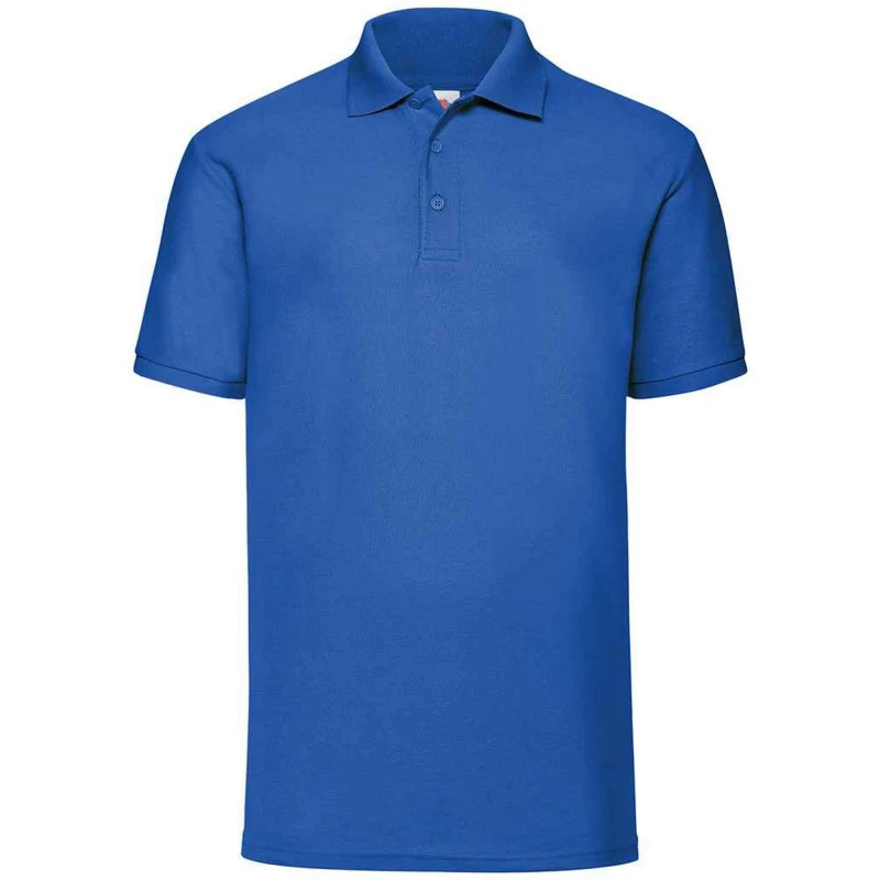 Image of Fruit Of The Loom Fruit of the Loom Men Pique Polo Shirt in Blue Size: Small Blue S Male 5063470854547
