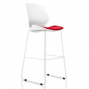Image of Florence White Frame High Stool in Bergamot Cherry