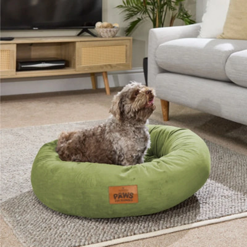 Image of Slumberdown Slumberdown Paws for Slumber Donut Pet Bed, Medium, 65cm Diameter in Green Green M Unisex 5012924077216
