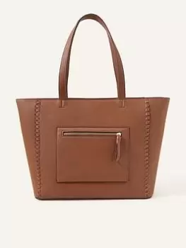 Image of Accessorize Front Pocket Tote, Brown, Women