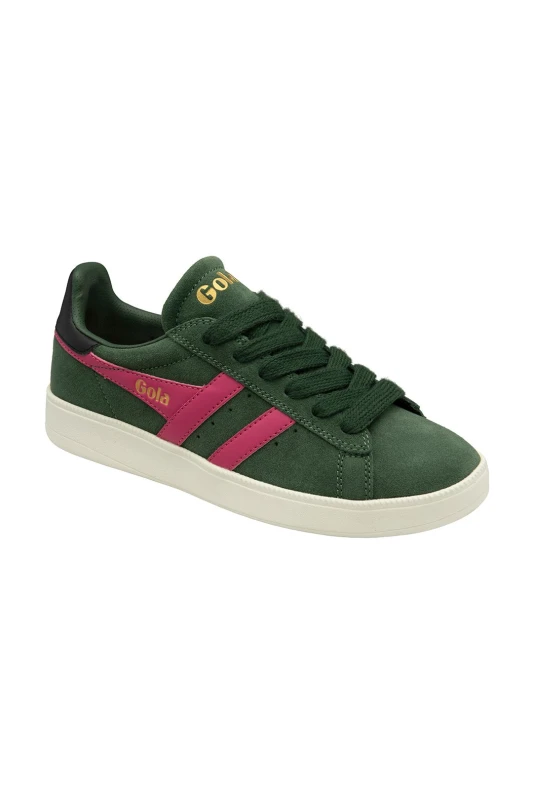Image of Gola Classics Womens 'Aztec' Suede Lace-Up Trainers in Green Size: 5 Green Female 5