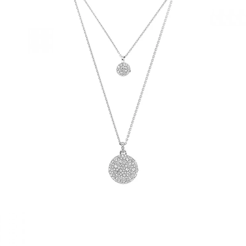 Image of Meteora White Rhodium Plated Layered Pendant 5684244