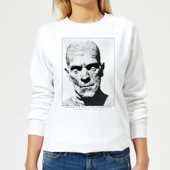 Image of Universal Monsters The Mummy Portrait Womens Sweatshirt - White - S