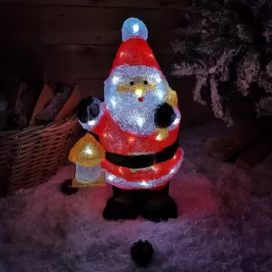 Image of 46cm (18") Acrylic Standing LED Light Up Santa / Father Christmas Decoration