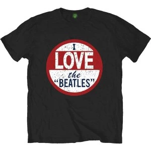 Image of The Beatles I Love the Beatles Mens Small T-Shirt - Black