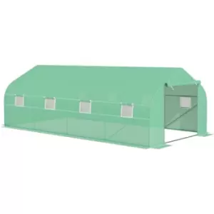 Image of 6 x 3M Walk in Polytunnel Greenhouse Large Outdoor Grow House w/ Door - Outsunny