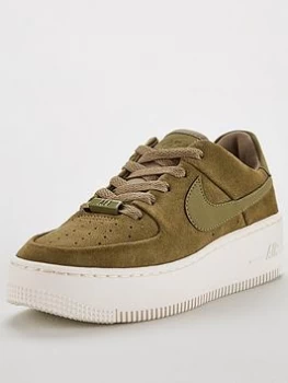 Image of Nike Air Force 1 Sage - Olive/White , Olive/White, Size 7, Women
