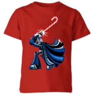 Image of Star Wars Candy Cane Darth Vader Kids Christmas T-Shirt - Red - 3-4 Years