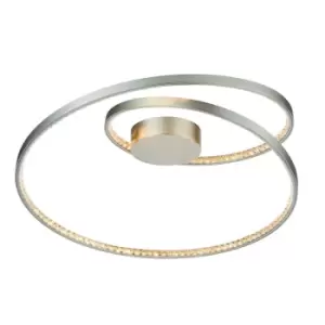 Image of Flush Ceiling Light Matt Nickel Plate & Clear Crystal 30W LED module