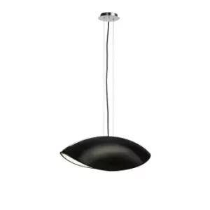 Image of Pasion Rectangular Pendant 4 Light E27, Gloss Black/White Acrylic/Polished Chrome, CFL Lamps INCLUDED