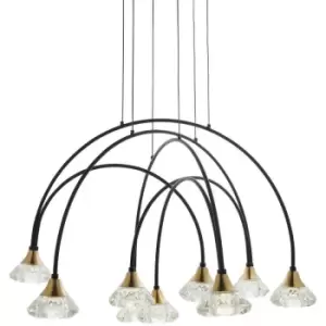 Image of Zander 9 Light Integrated LED Warm White Cluster Drop Ceiling Pendant Matt Black - Endon