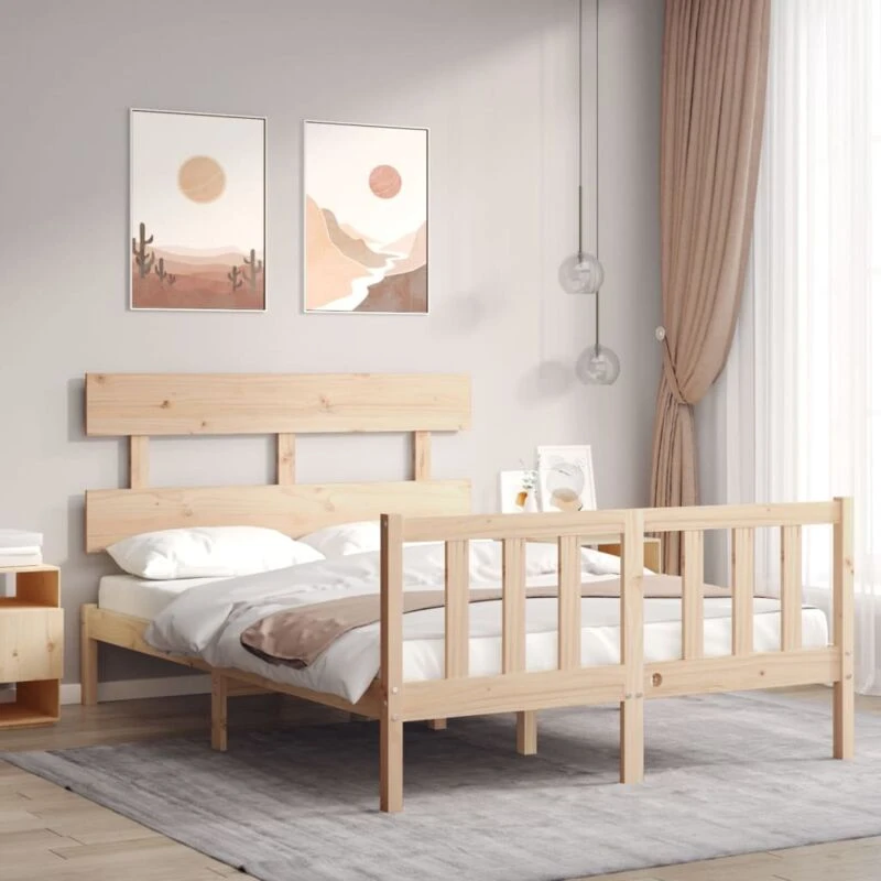 Image of VIDAXL Bed Frame without Mattress 120x200cm Solid Wood Pine Vidaxl 8720845984366
