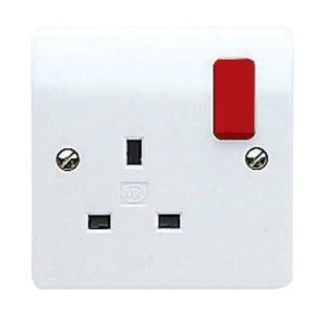 Image of MK 13A White Single Switched Socket