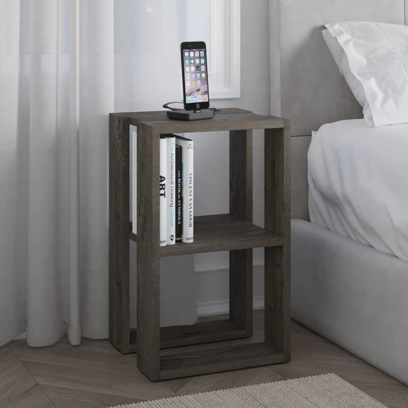 Image of DECORTIE Lonie Modern Bedside Table Dark Coffee 34cm Width Bedroom Furniture - Dark Coffee - Decortie M.KO.13653.7