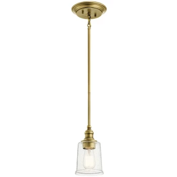 Image of Elstead - Waverly 1 Light Mini Pendant, Natural Brass, E27