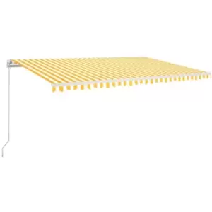 Image of Vidaxl - Manual Retractable Awning 500x350cm Yellow and White Yellow