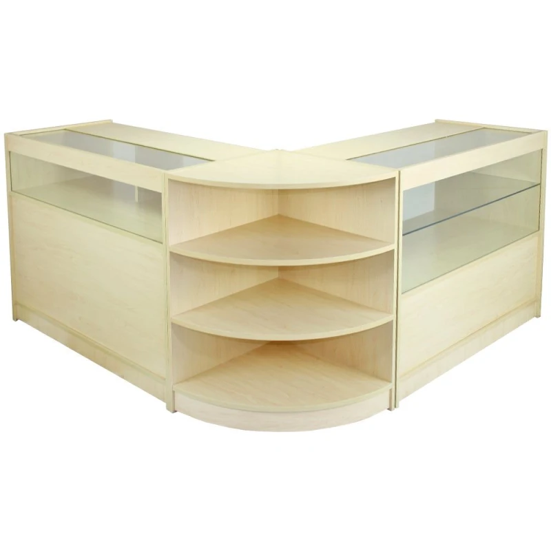 Image of Retail Counters Shop Storage Maple Shelves Display Cabinet Showcase Glass Virgo