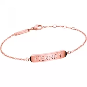 Image of Ladies Calvin Klein Rose Gold Plated Eternity Message Bracelet