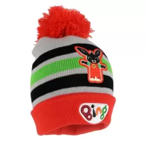Image of Bing Bunny Girls Striped Pom Pom Beanie (One Size) (Multicoloured)