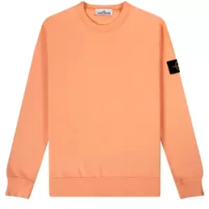 Image of Stone Island Brushed Cotton Crew Neck Sweatshirt Peach