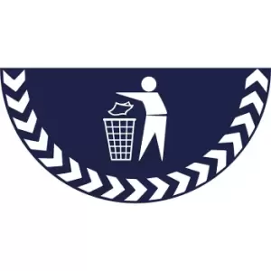 Image of PVC semicircle pictogram, residual waste, self-adhesive, WxL 750 x 375 mm