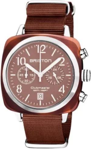Image of Briston Watch Clubmaster Classic Chronograph Terracotta Chocolate